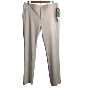 Ben Hogan Golf Pants Mens 34X32 Beige Flat Front Straight Leg Slash Pockets NWT